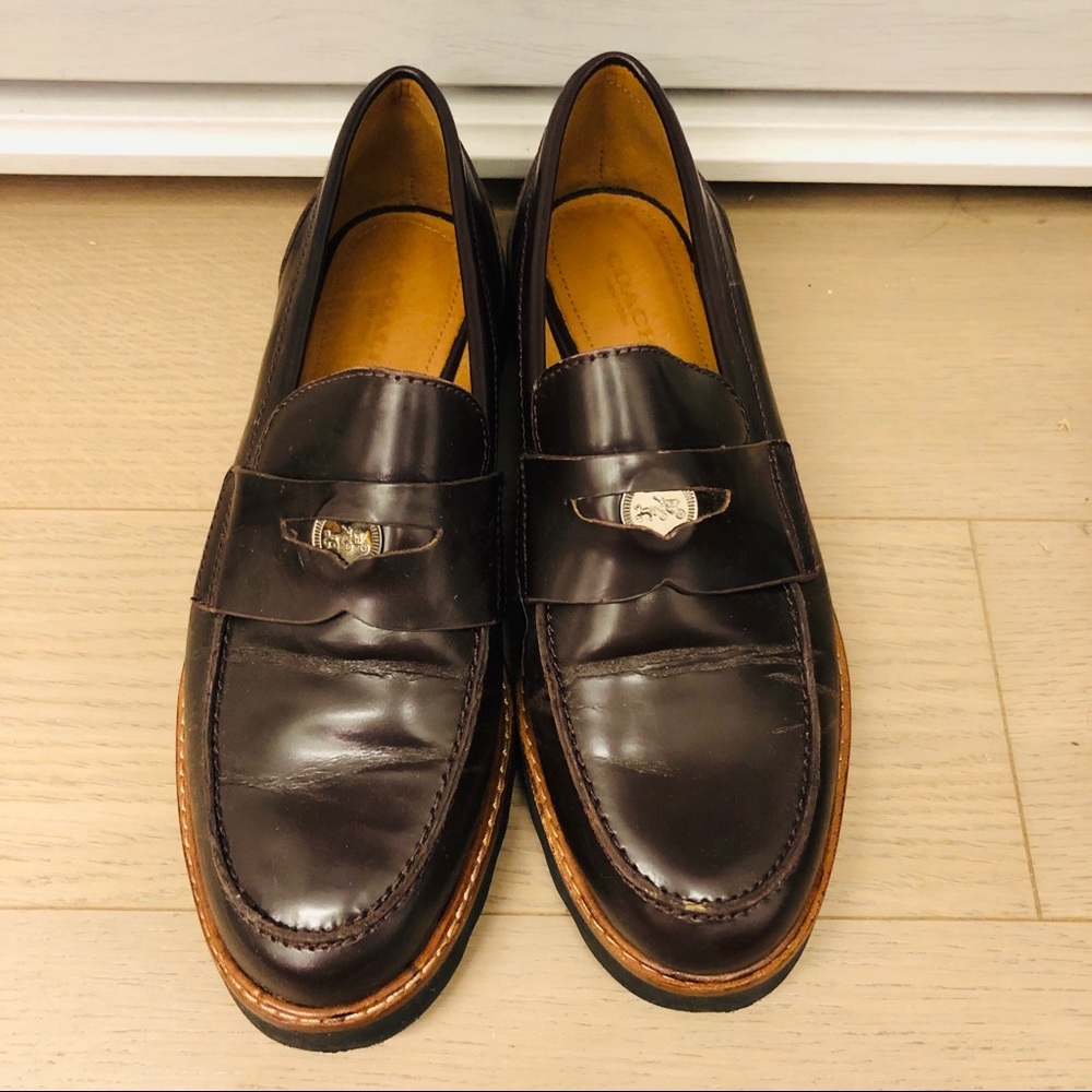Coach brown leather loafer